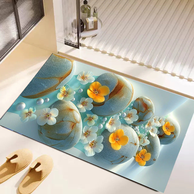Artistic Garden-Themed Floor Mat