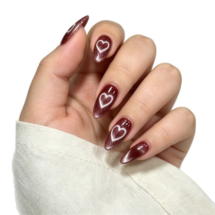 Heart Design Gel Nail Extensions