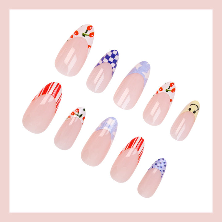 Artificial nail set with cheerful motifs and creative designs Kalsten