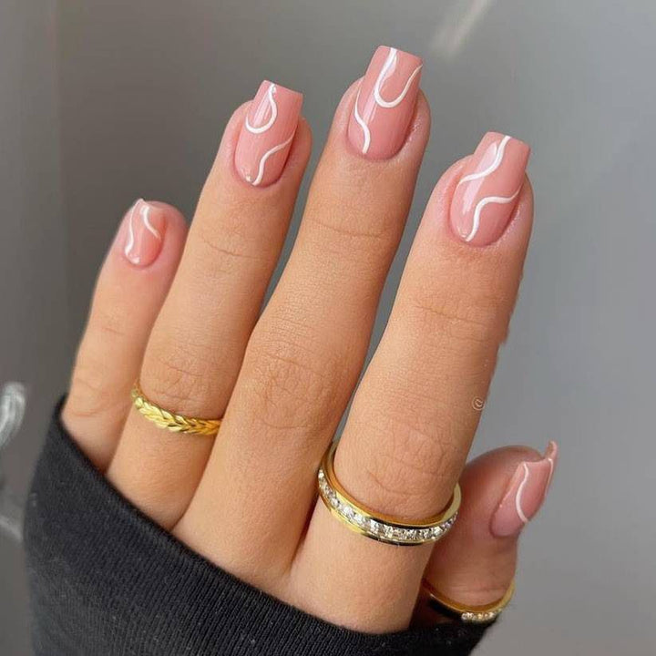 Elegant French Tip Acrylic Nail Art Kalsten