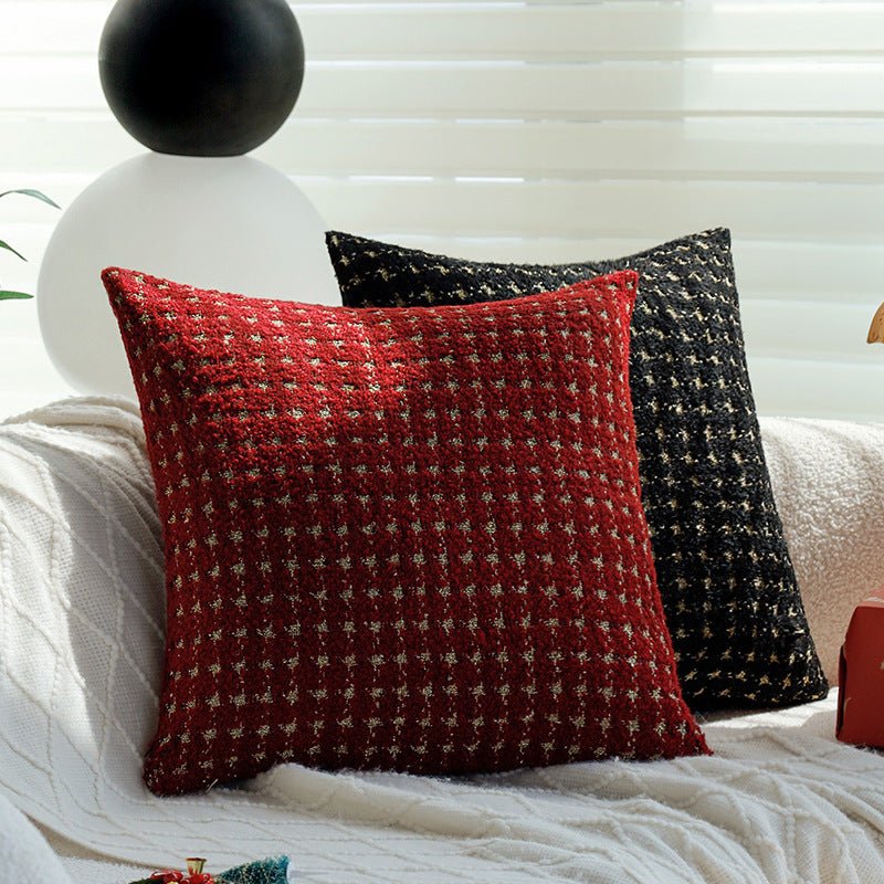 Patterned Boucle Decorative Pillow with Houndstooth Structure Kalsten