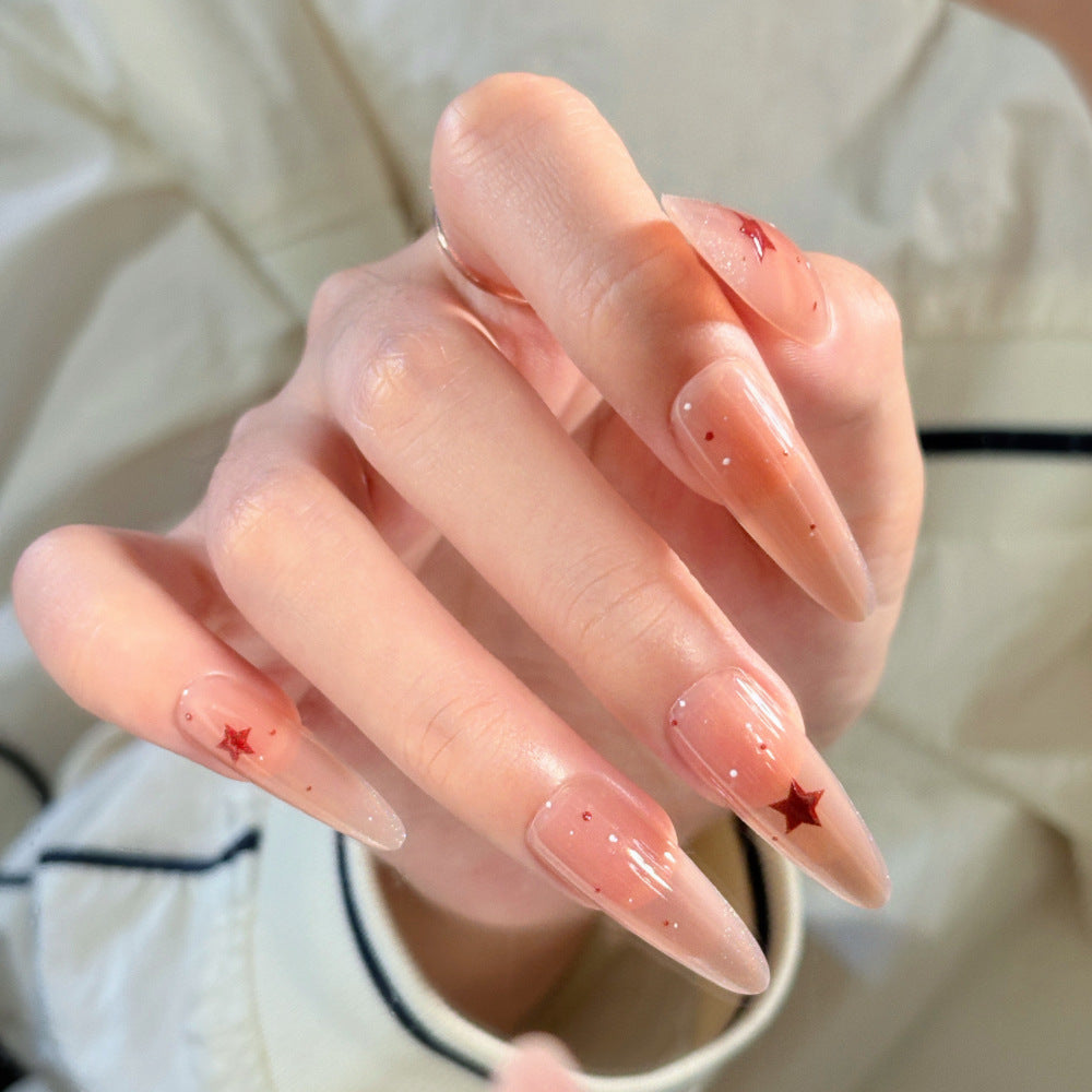Artistic Press-On Nail Set with Star Accents Kalsten