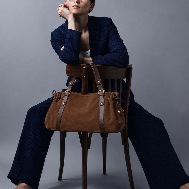 Structured Suede Handbag