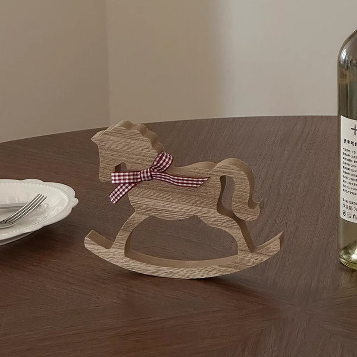 Wooden Rocking Horse Figurine