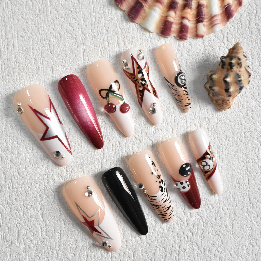 Artistic Stiletto Press-On Nails with Unique Designs Kalsten