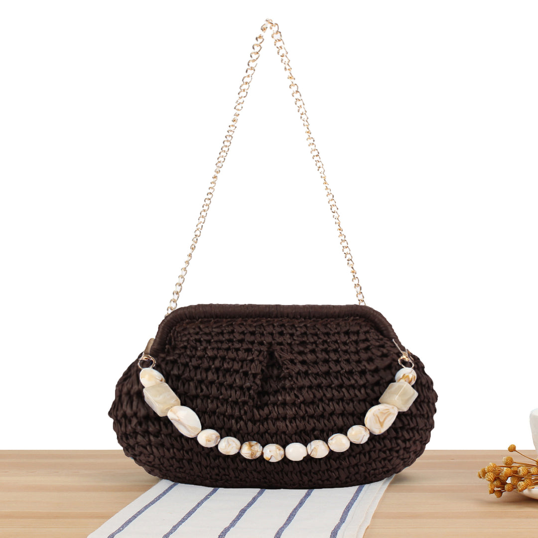 Braided Clutch with Pearl Accent Kalsten