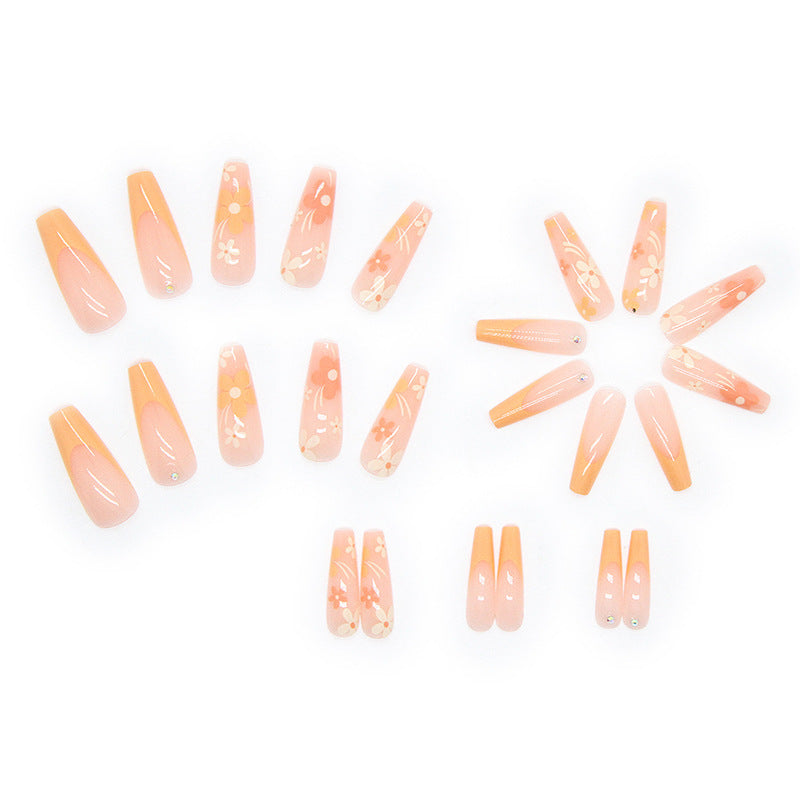 Artificial nail set with floral acrylic decorations Kalsten