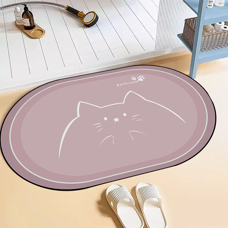 Cat-Themed Bath Mat Kalsten