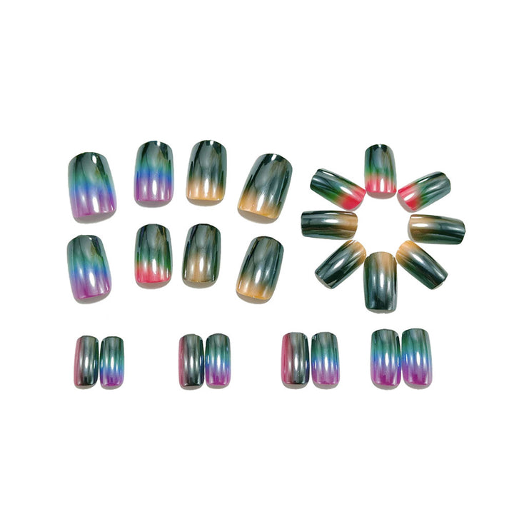 Acrylic Nail Set with High Gloss Metallic Finish Kalsten