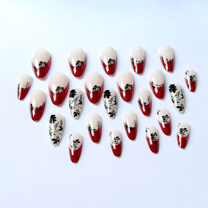Artistic Floral Stiletto Nail Art