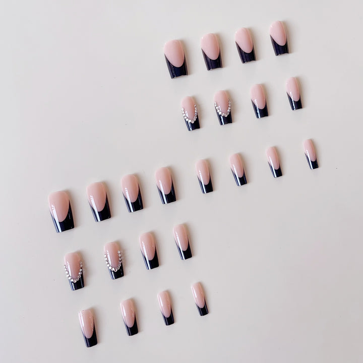 Artificial nail set with elegant tips and glitter accents Kalsten