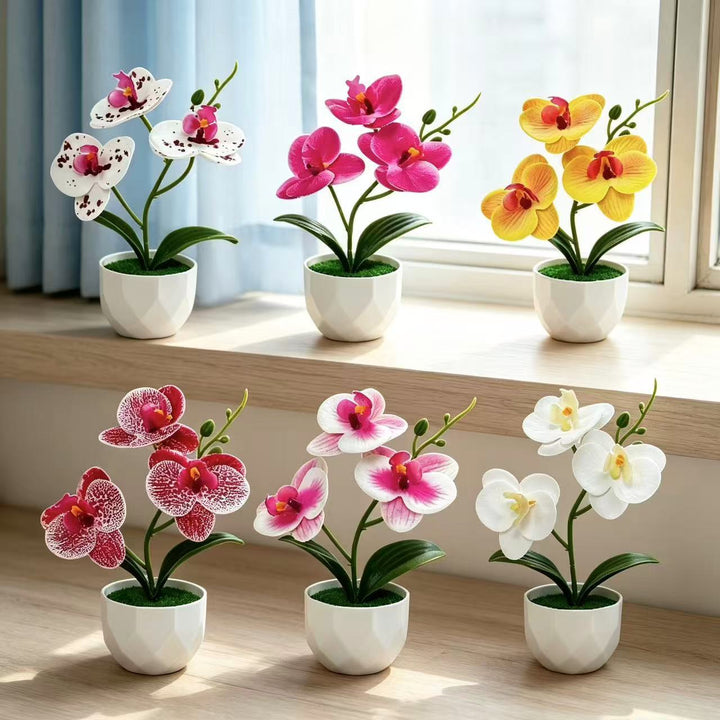 Artificial Orchid Arrangement for Indoor Decorative Home Display