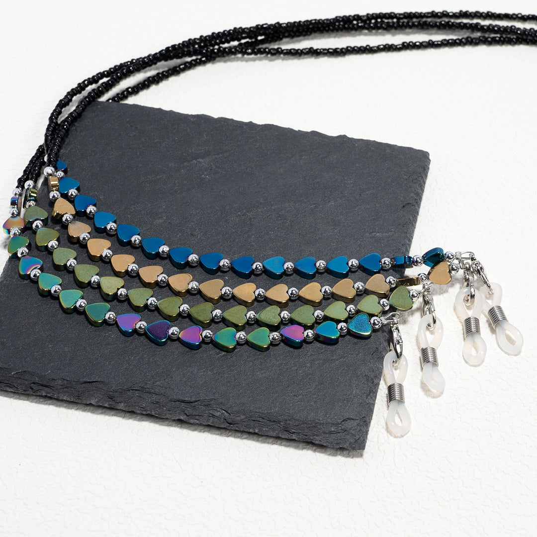 Heart-Shaped Beaded Eyewear Chain Kalsten