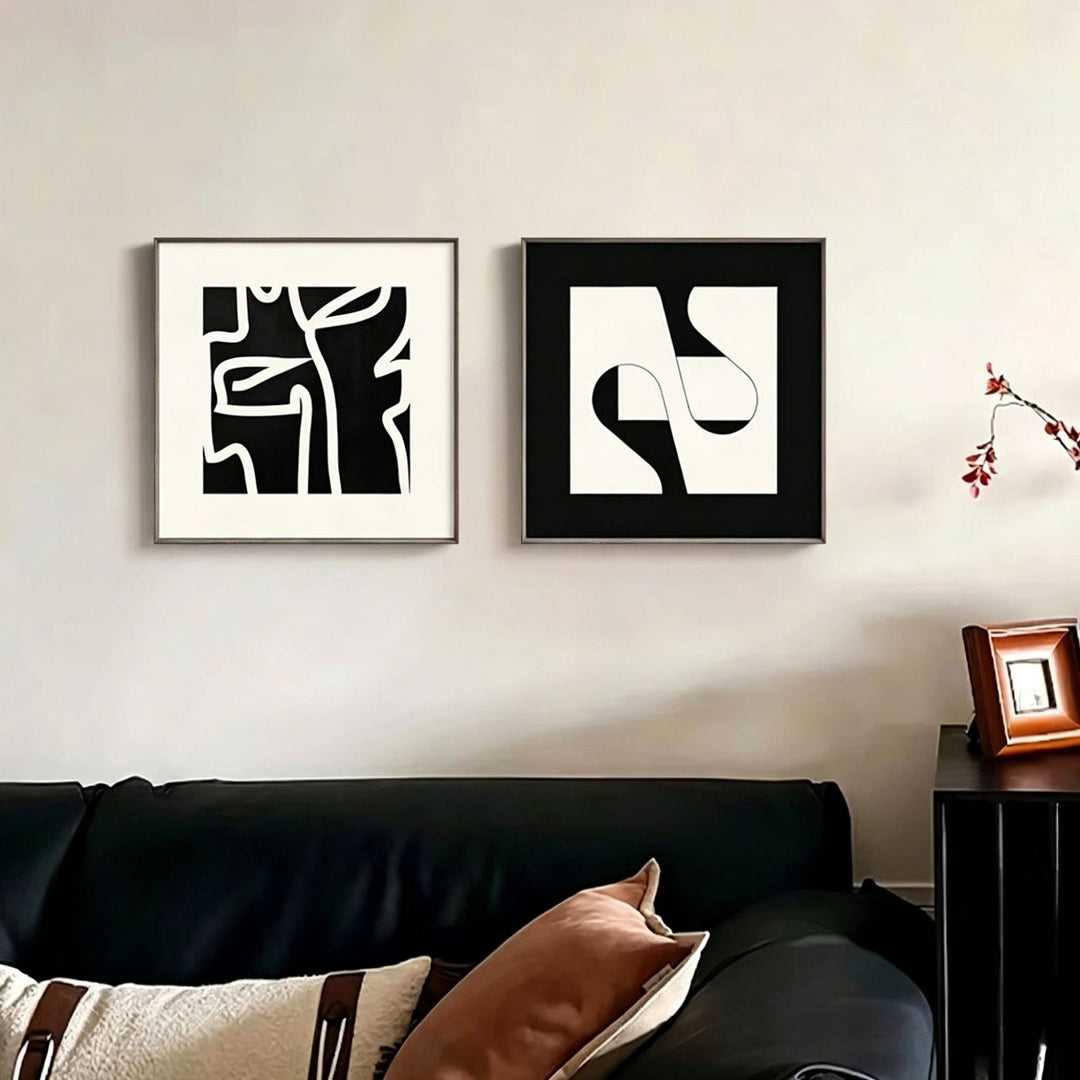 Framed Abstract Line Art Canvas