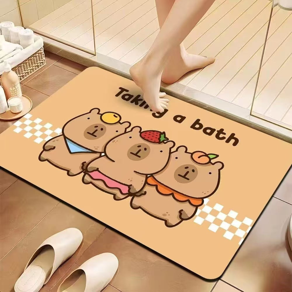 Playful Cartoon Bath Mat