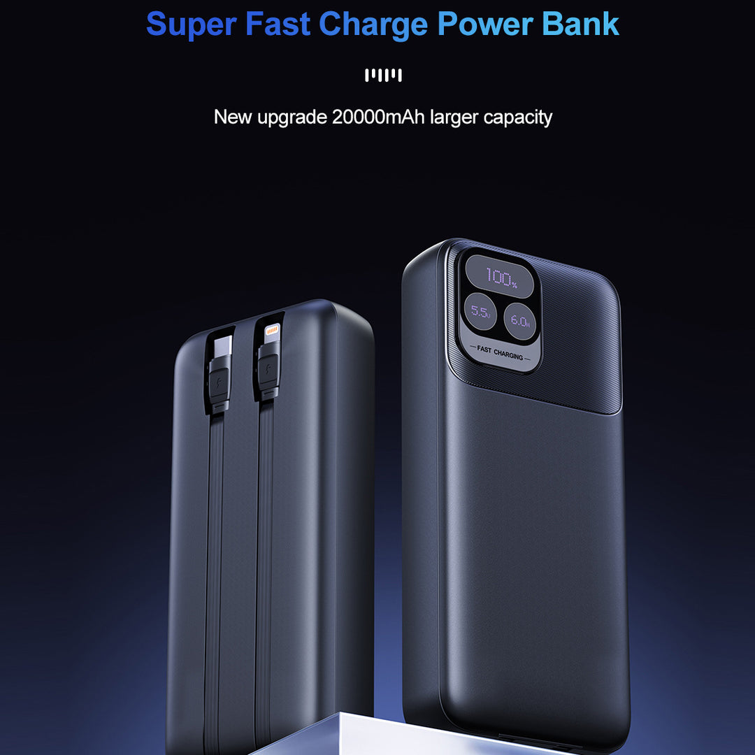 Power bank with dual charging cable and fast charging function Kalsten