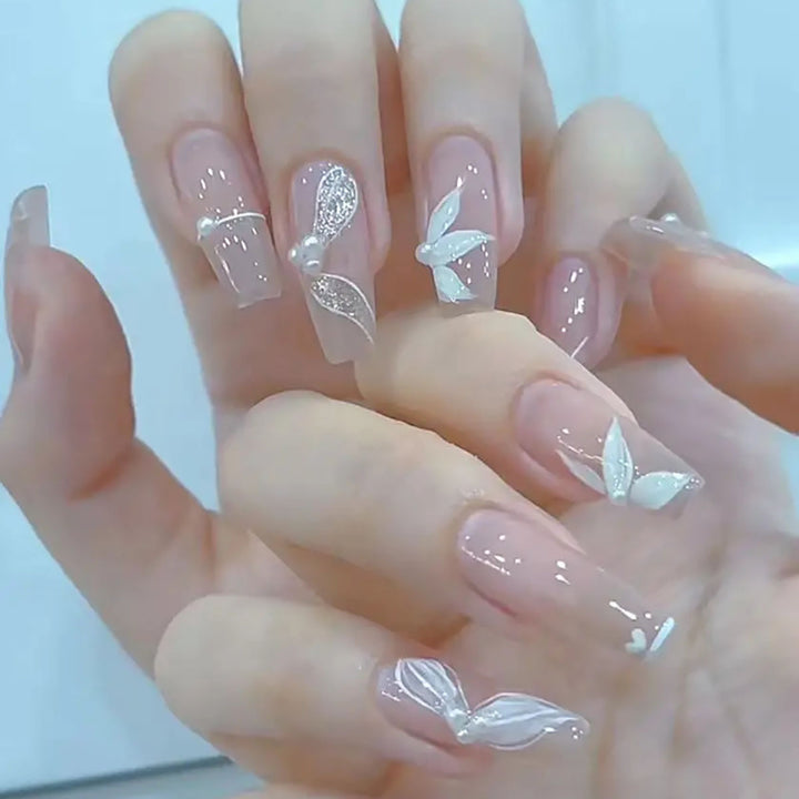 Decorative Floral Press-On Nail Art