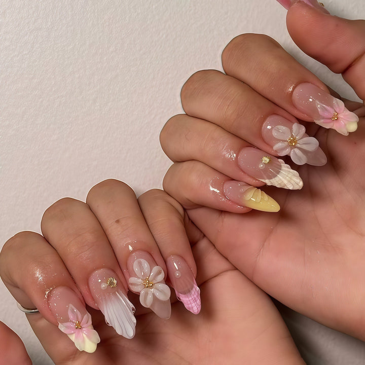 Floral Design Acrylic Press-On Nails Kalsten