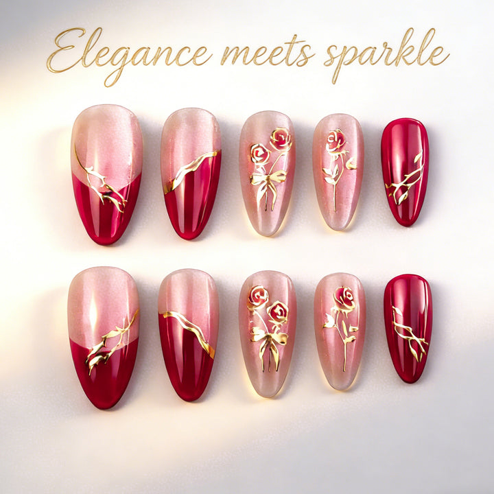 Glamorous nails with floral design Kalsten