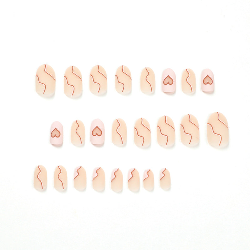 Artful Nail Extensions with Elegant Heart Design Kalsten