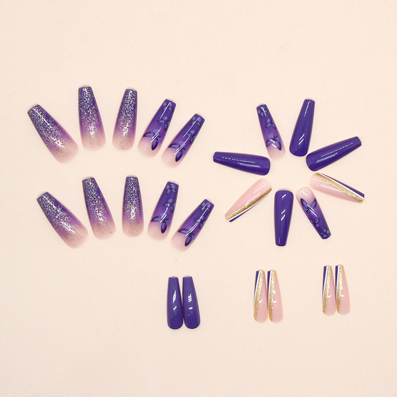 Artistic Butterfly-Embellished Press-On Nail Tips Kalsten