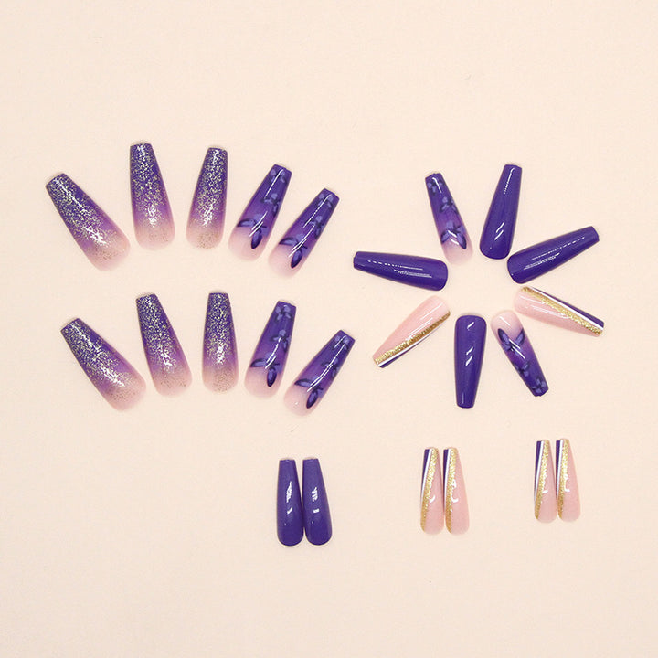 Artistic Butterfly-Embellished Press-On Nail Tips Kalsten