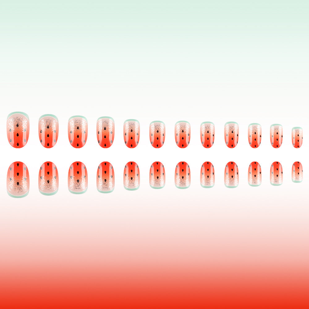Fun Watermelon-Themed Nail Art Kalsten