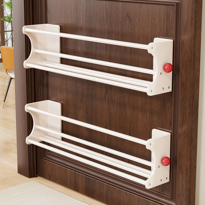 Wall-Mounted Space-Saving Door Shoe and Slipper Organizer Rack