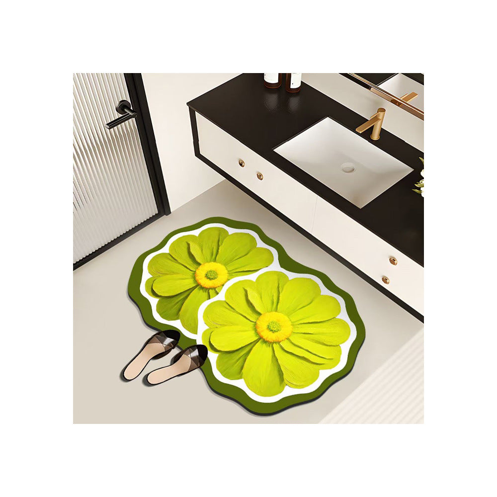 Decorative Floral Bath Mat Kalsten