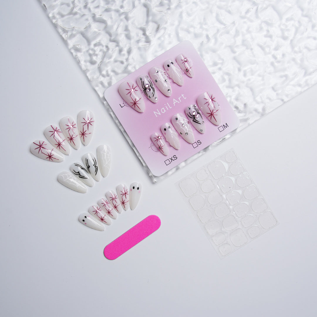 Artistic nail set with stainless steel applications Kalsten