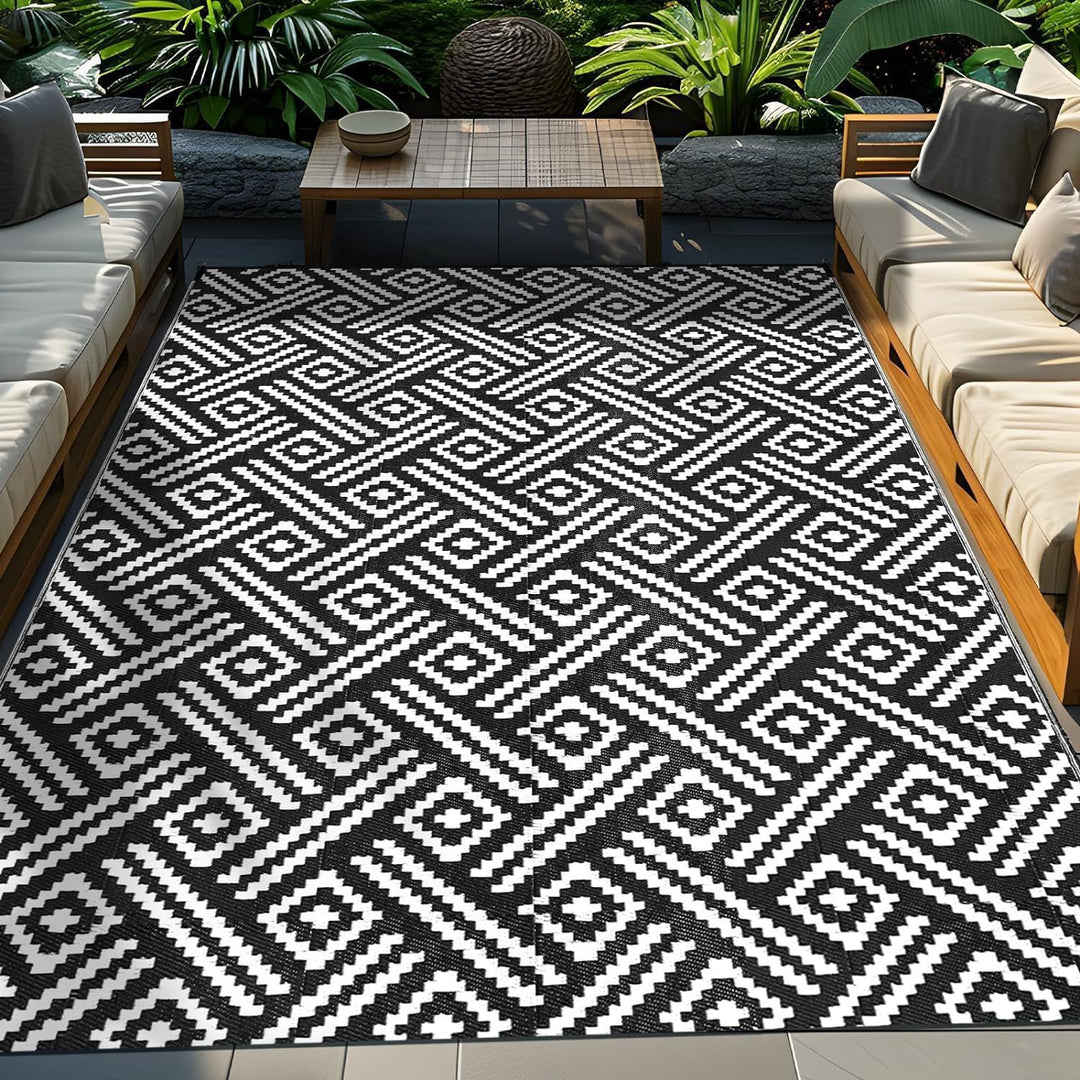Geometric Pattern Outdoor Patio Rug