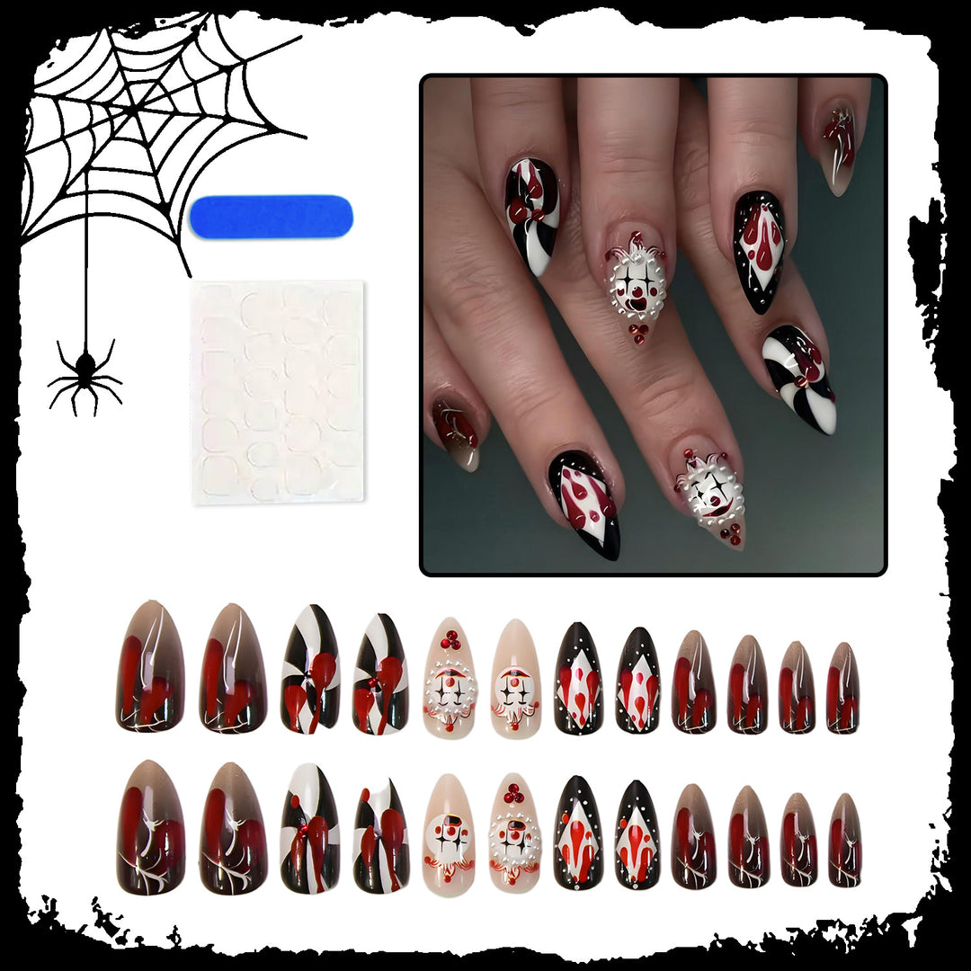 Halloween Artificial Nail Set with bloody motif designs and creative graphics Kalsten