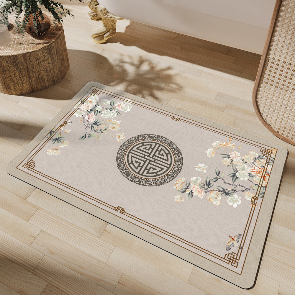 Artistic Floral Bath Mat Kalsten