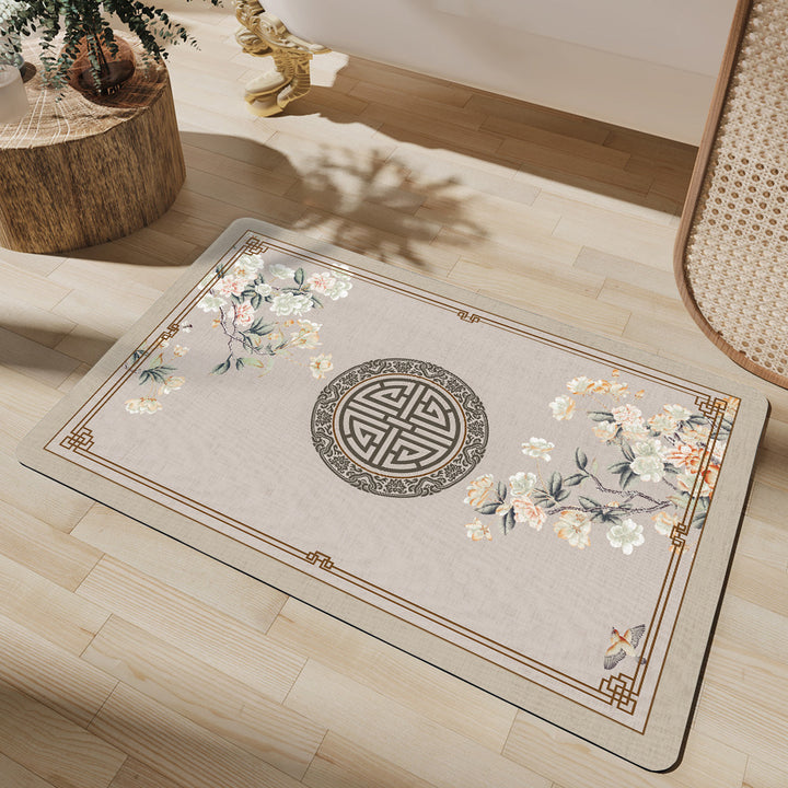 Artistic Floral Bath Mat Kalsten