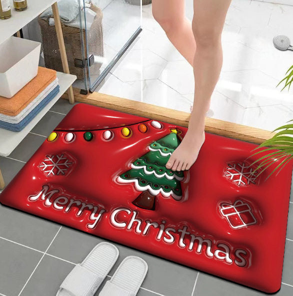 Cute Holiday-Themed Bath Mat for Bathroom Decor