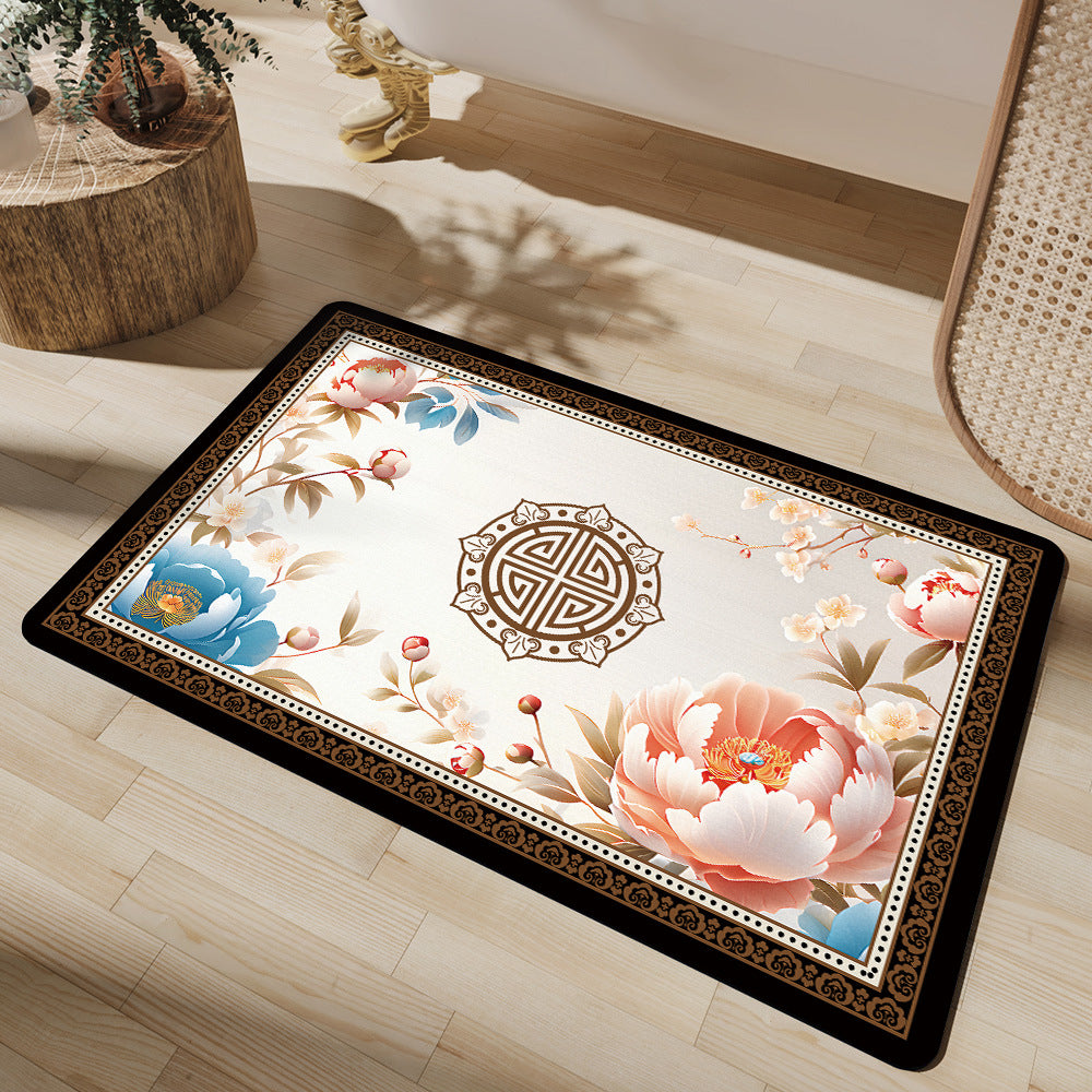 Artistic Floral Bath Mat Kalsten