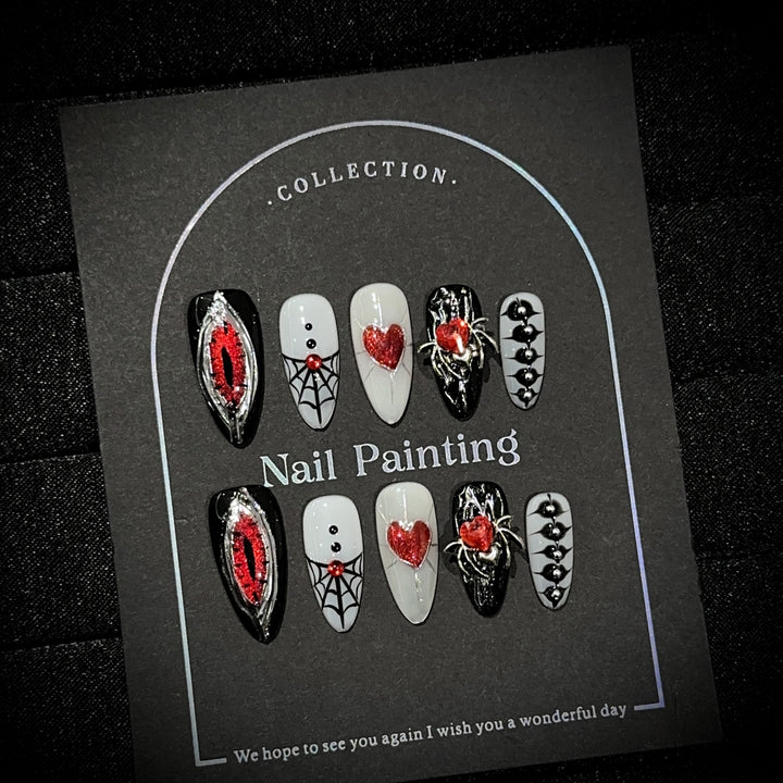 Gothic Themed Press-On Nail Art Set