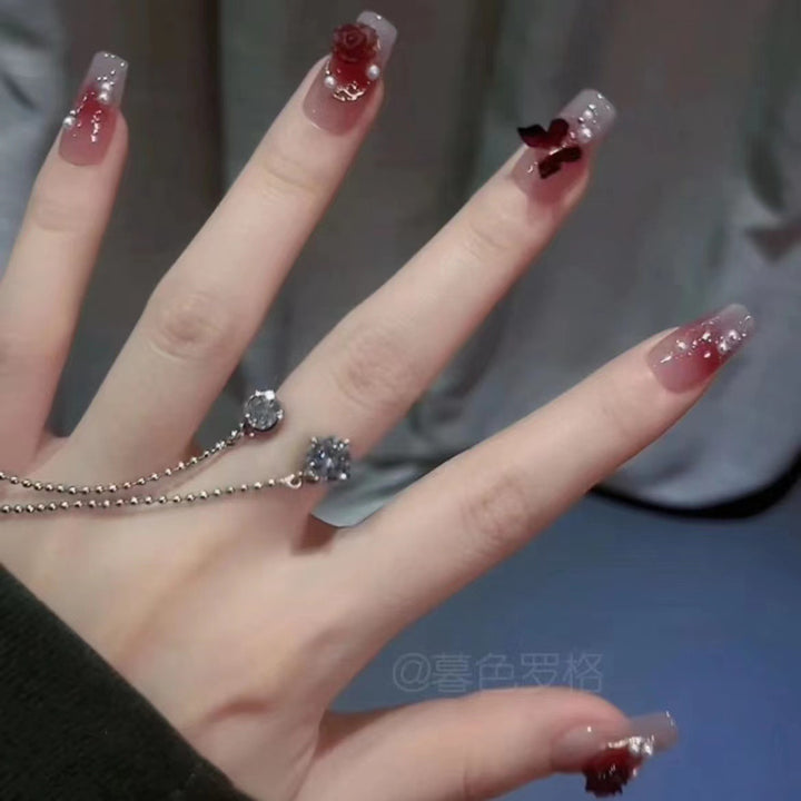 Floral Decorative Press-On Nails