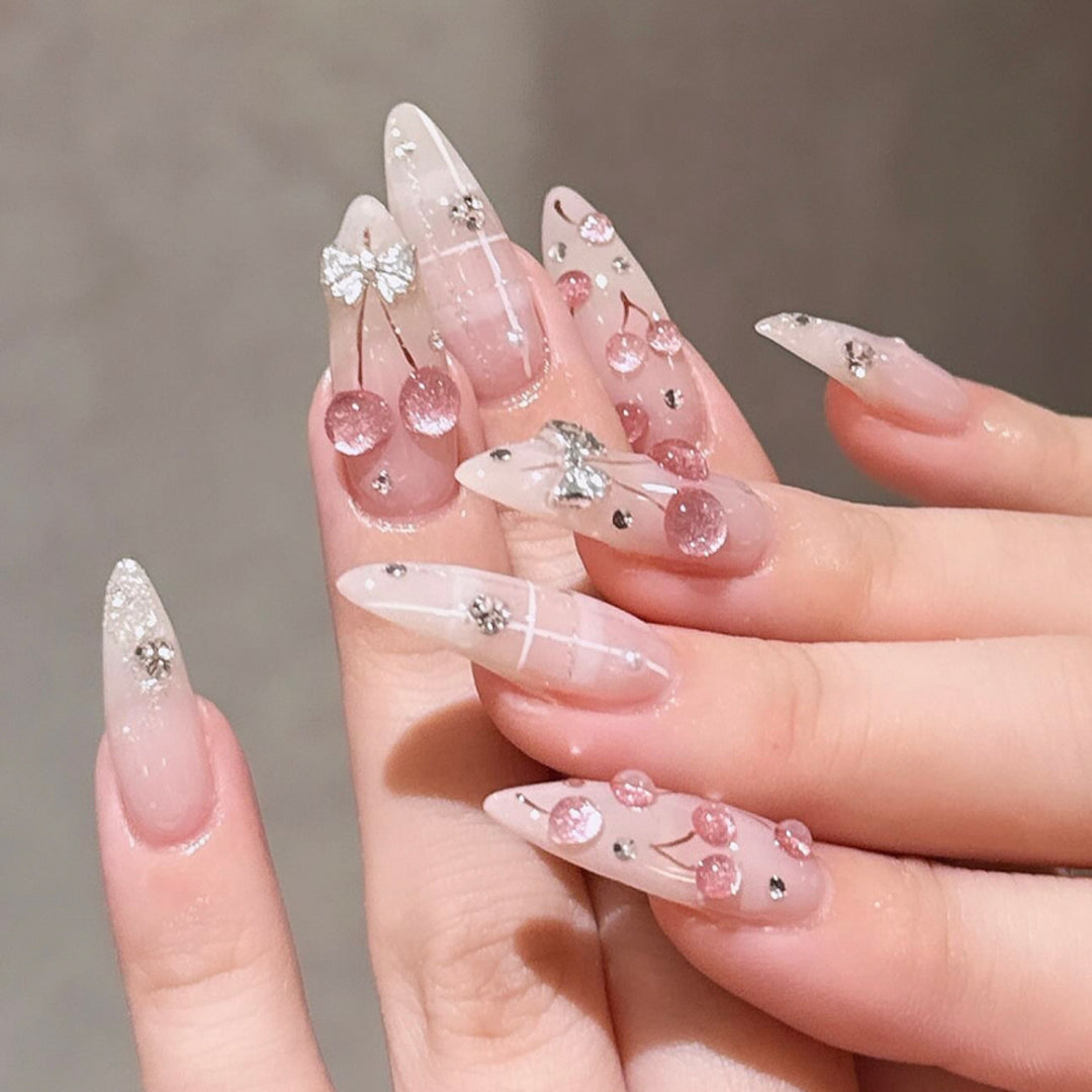 Designer Artificial Nails with sparkling embellishments Kalsten