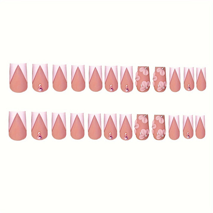 Floral French Tip Press-On Nail Set Kalsten