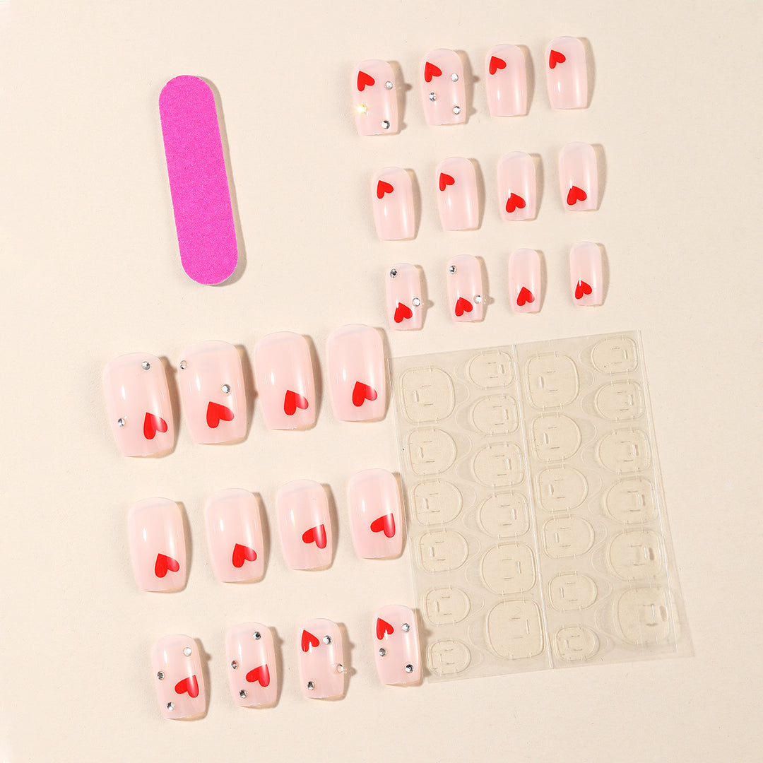 Heart-Accent Decorative Nail Art Extensions Kalsten
