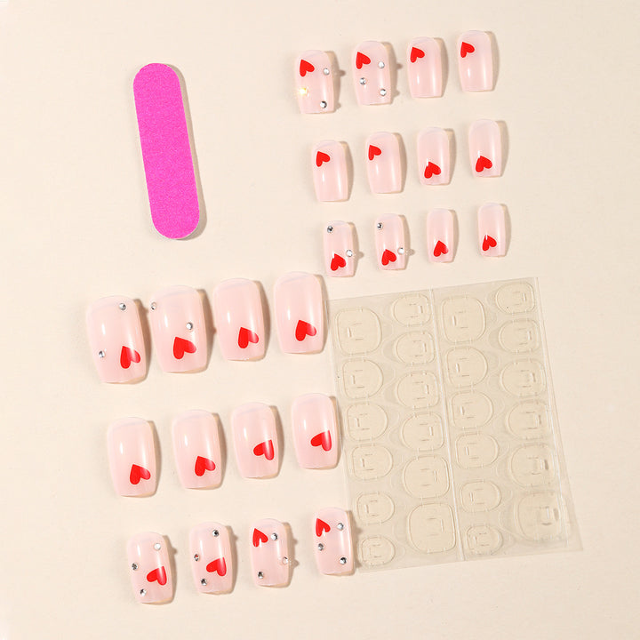 Heart-Accent Decorative Nail Art Extensions Kalsten