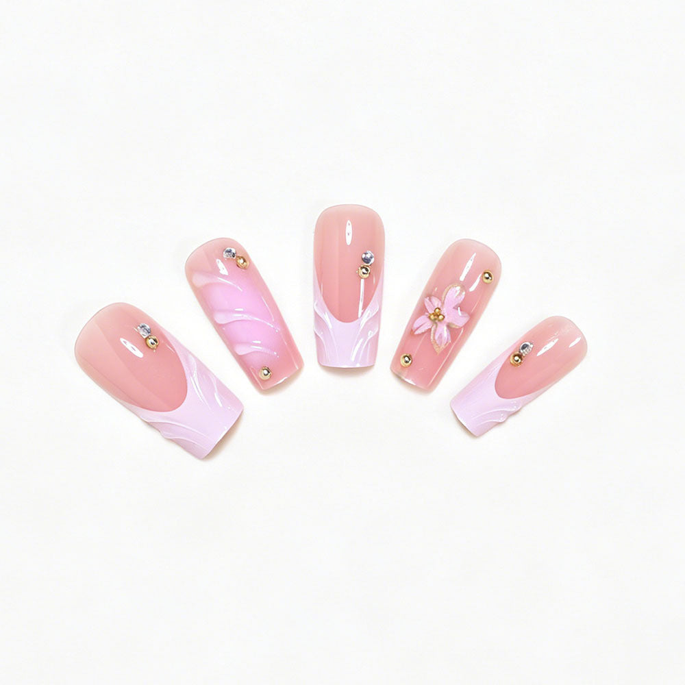 Elegant Floral Nail Art Press-On Set Kalsten
