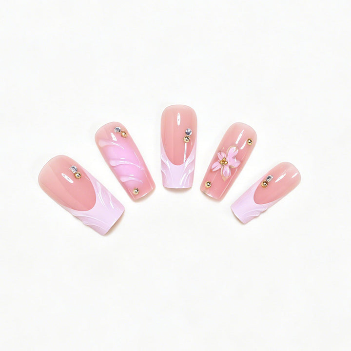Elegant Floral Nail Art Press-On Set Kalsten