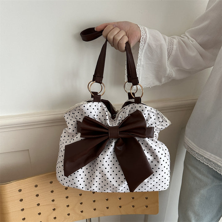 WoCharming Polka Dot Bow Tote Bag Kalsten