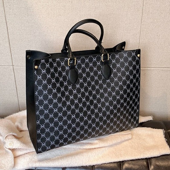 Luxe Logo-Printed Tote Handbag