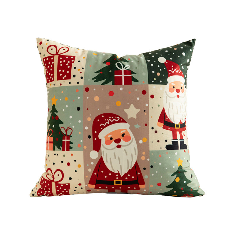 Christmas square decorative pillow cover with patchwork design and concealed zipper Kalsten
