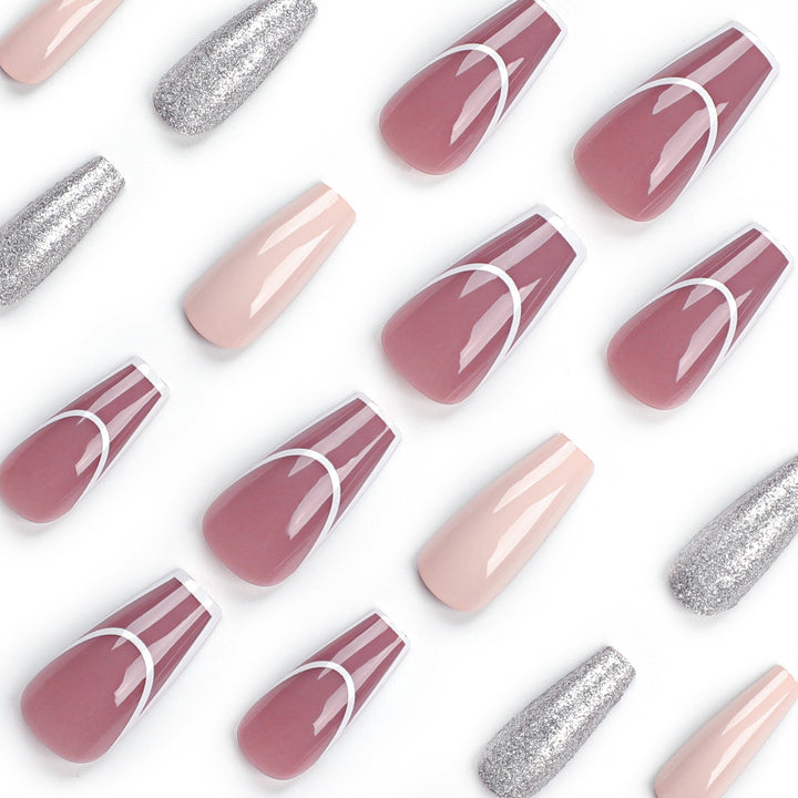Elegant Nail Extensions with Glamorous Accents Kalsten