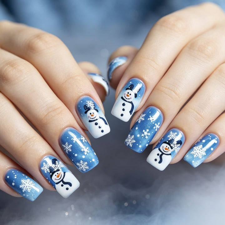 Festive Snowman Nail Art Extensions Kalsten