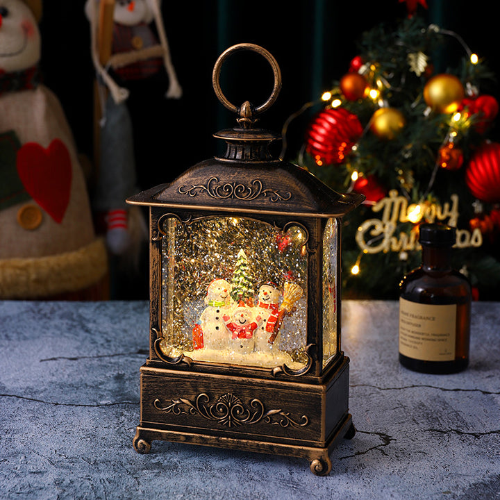 Glittering Christmas lantern with snow scenes Kalsten
